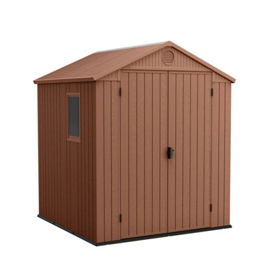 Keter Darwin 6X6 Ft Apex 2 Door Shed With Floor & 1 Window (Base Included)