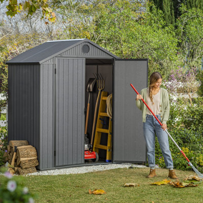 Products | Keter Darwin 6X4 Ft Grey Plastic 2 Door Shed With Floor