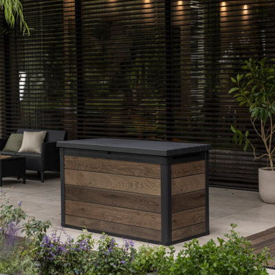 Keter Signature Decocoat 757L Resin 5X2Ft Garden Storage BoxWalnut from B&Q