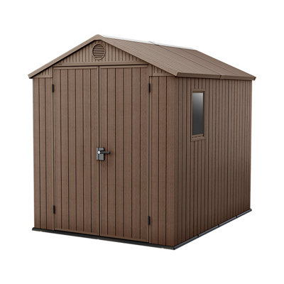 Keter Darwin 8X6 Ft Apex 2 Door Shed With Floor & 1 Window (Base Included)