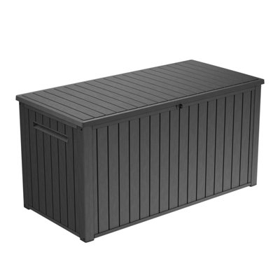 Keter Lineus 643L Resin Garden Storage BoxGrey from B&Q