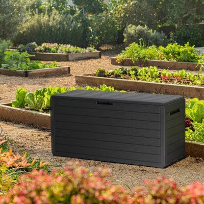 Keter Atlas 270L Polypropylene Garden Storage BoxGrey from B&Q