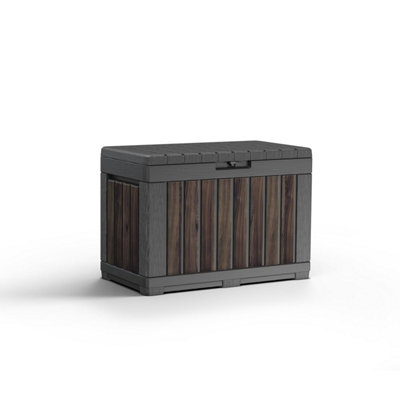 Keter Signature 190 L Kentwood Outdoor Garden Storage BoxRosewood CompactWeather-Resistant With Lockable Lid & from B&Q