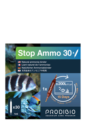 B&Q -  Prodibio Stop Ammo 30 Vials Ammonia Detox Aquarium Treatment