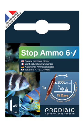 B&Q -  Prodibio Stop Ammo 6 Vials Ammonia Detox Aquarium Treatment