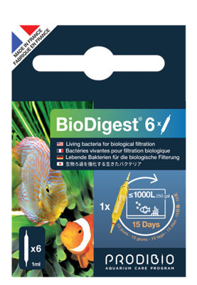 B&Q -  Prodibio Biodigest 6 Vials Biological Aquarium Filter Bacteria