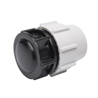 Plasson Mechanical Compression (Line 7 Grey) End Plug 32mm 071200032 from B&Q
