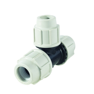 B&Q -  Mechanical Compression (Line 7 Grey) Reducing Tee 50X25X50mm 073400050025