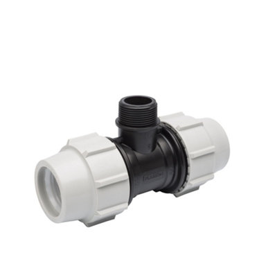 Plasson Tee Male Offtake 32Mm X 1" X 32Mm - Pl078400032010 - Reliable Pe Pipe Connection - Grey - Image 4