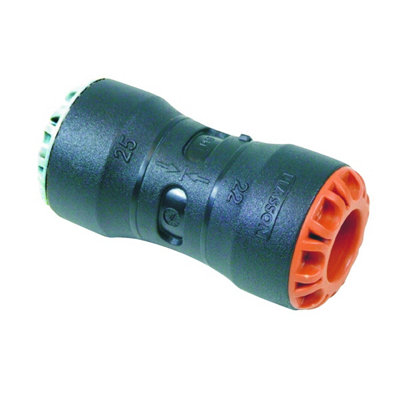 Plasson Pushfit Coupler - Pe X Copper/Pb/Pe X - 25Mm X 22Mm 1001C (Pp1001cu025022)