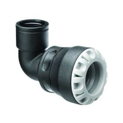 Plasson Push-Fit Female Thread To Push-Fit Elbow 25mm X 3/4 Inch Pushfit 1015U0025007 from B&Q