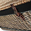 72cm Antique Wash Rope Handled Black Cotton Lined Wicker Trunk