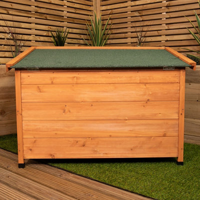 72cm x 1.04m Medium Outdoor Garden Cosy Wooden Dog House Kennel with Window - 5