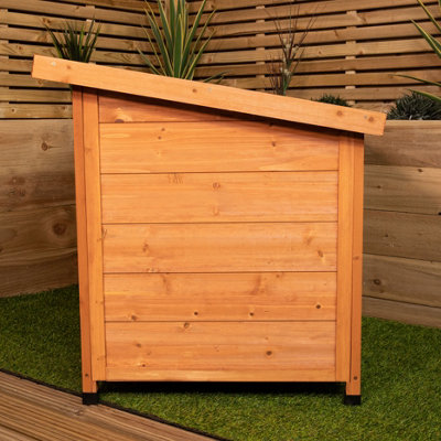 72cm x 1.04m Medium Outdoor Garden Cosy Wooden Dog House Kennel with Window - 6