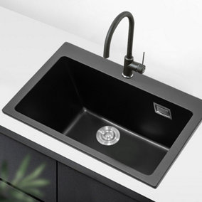 73.5x49cm Quartz Undermount Kitchen Sink Single Bowl