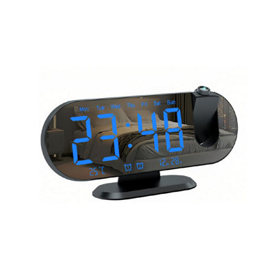 Led Alarm Clock Temperature And Humidity Digital Projection Clock Mirror Electronic Clock from B&Q
