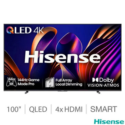 Hisense: Hisense 100 Inch QLED 4K Smart TV HDR10 Plus Dolby Vision Atmos 144Hz Game Mode Pro Freely OS AI Sports Filmmaker Mode