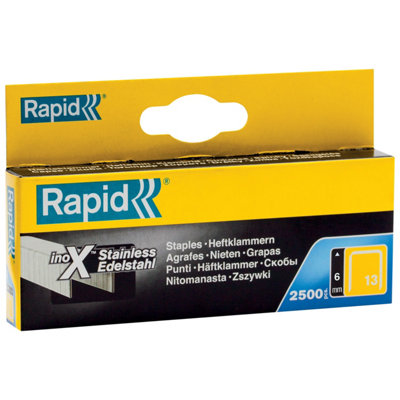 Rapid Stainless Steel Staples Textiles Upholstery Finewire No. 13/6mm Staple Gun Staples Galvanised Steel 2500 Pieces 11830726 from B&Q