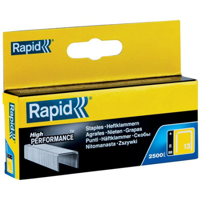 Rapid High-Performance Staples For Textiles Upholstery Finewire No. 13/8mm Staple Gun Staples Galvanised Steel 2500 Pcs 11835625 from B&Q