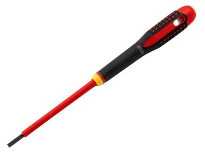 Bahco Be-8050S Ergo Vde Insulated Slotted Screwdriver 5.5 X 125Mm Bahbe8050s Black
