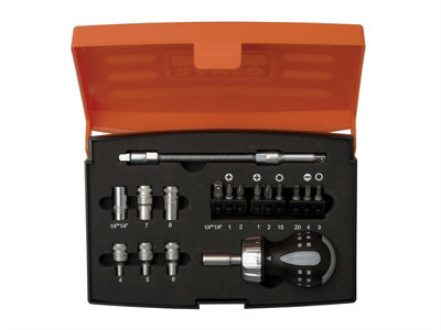 B&Q -  808050S-18 Stubby Ratchet Flexible Screwdriver Set 18 Piece Bah808050S18