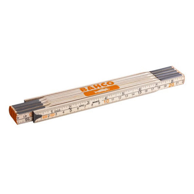 B&Q - Bahwr2  2M Wooden Rule Made From Birch Metric / Imperial Wr2 Folding Rule