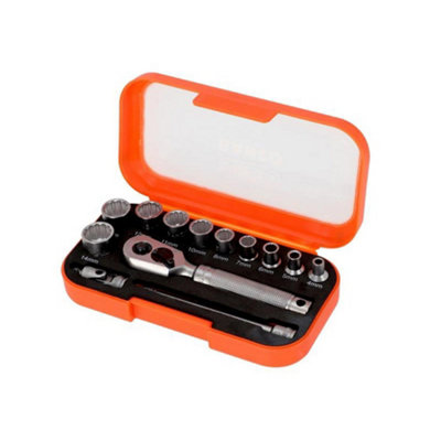 Bahco 1/4In Drive Socket Set13 PieceSbs13Mc10.5 from B&Q