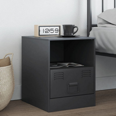Berkfield Bedside Cabinet Anthracite 34.5X39X44 Cm Steel from B&Q