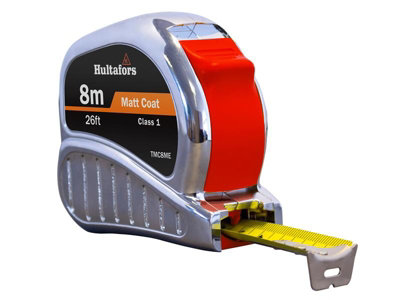 Hultafors 368213 Tm8Me Chrome Tri-Matic Pocket Tape 8M/26Ft (Width 25mm) Hul368213 from B&Q