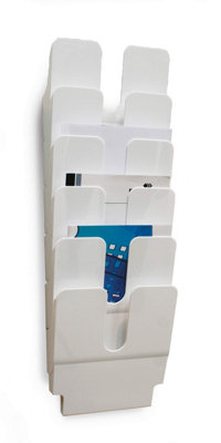Durable Flexiplus 6 Wall Mounted Literature Tray - A4 Portrait - White - Image 5
