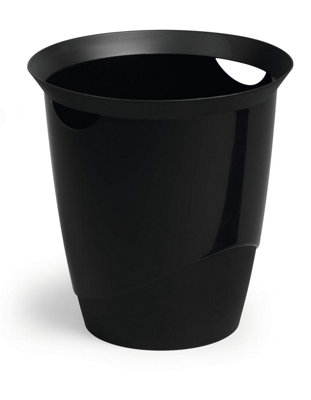 Durable Trend Black Plastic Waste Recycling Bin - 16L Round - Image 15