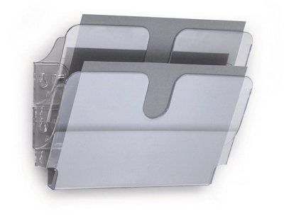 Durable Unisex Clear Flexiplus 2 Wall Mounted Literature Tray - A4 Landscape - | Size: 1 Pack - Image 6
