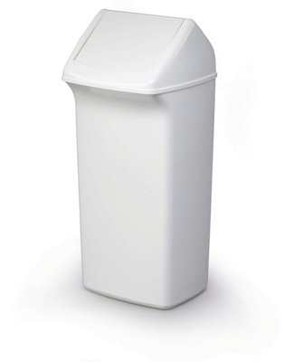 Durable Durabin Contemporary White Square Recycling Bin + Swing Lid40L from B&Q
