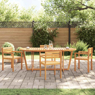 Berkfield Garden Dining Table Oval 200X90X75 Cm Solid Wood Acacia from B&Q