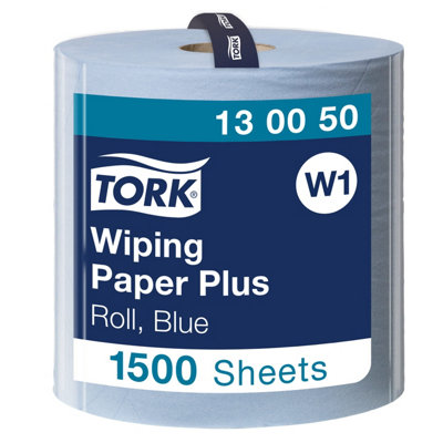 Tork 130050 Wiping Paper Plus / 2 Ply AbsorbentQuickdry Paper Roll Suitable For Tork W1 Wipers Wall/floor/standard System / from B&Q