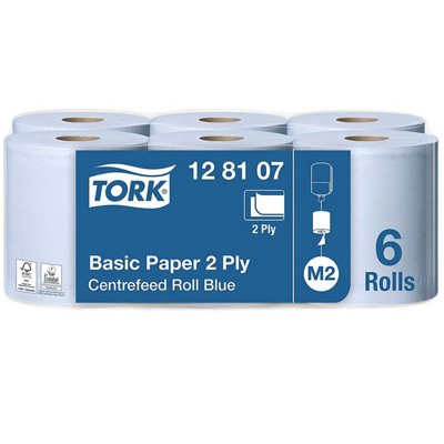 Tork Basic M2 Paper Centrefeed Roll 2 Ply 150m Blue Pack 6 - 128107 - Image 8