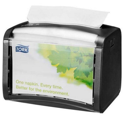 Tork 272611 Xpressnap Tabletop Napkin Dispenser N4 / Paper Dispenser Suitable for N4 Interfold Napkin Refills / Signature Design / Black - Image 5