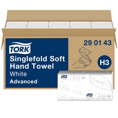 Tork Tork White Hand Towel Singlefold 2-Ply 250 Sheets (Pack Of 15) 290143 - Image 3
