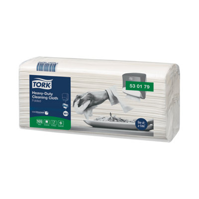 Tork Cleaning Cloth Heavy-Duty Folded 105 Sheets Pack Of 4 530179 from B&Q