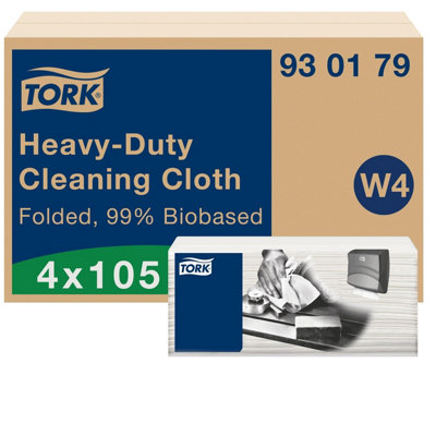 B&Q -  Biobased Heavy-Duty Cleaning Cloth White W4Exelclean Technology4 X 105 Cloths930179
