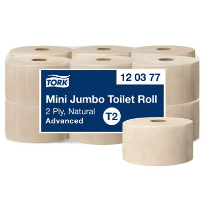 Tork Natural Mini Jumbo Toilet Roll Advanced T2 170m (12 pack) - Image 4