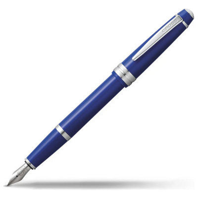 Accessotech Cross Blue Silver X-Fine Nib Fountain Pen Limited Edition Premium Gift Writing Instrument from B&Q