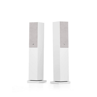 B&Q -  A38 W Powered Floorstanding Stereo Speaker SystemWhiteMultiroom150W (Pair)