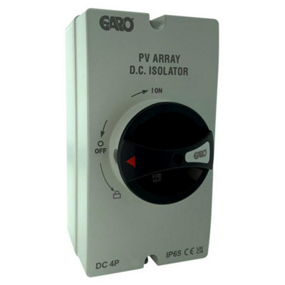 Garo Sidc416Ip65A2+2 Dc Solar Rotary Isolator Switch Ip65 4 Pole16 Amp from B&Q