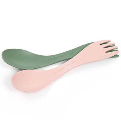 Light My Fire Spork Little 2 Pack Sandy Green/dusty Pink from B&Q