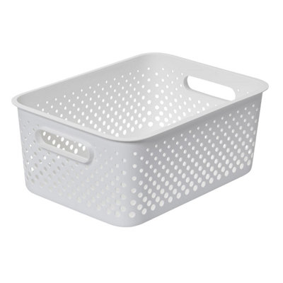 B&Q -  Essence Large White Organiser Tray Storage Basket11.4L