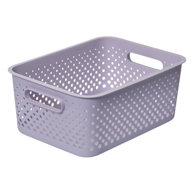 B&Q -  Essence Large Storage Basket Lavender Organiser11.4L