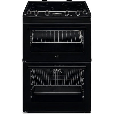Aeg Ccx6540AcbBlack Ceramic Electric Cooker With Double Oven77/39L CapacityA Energy Rating from B&Q