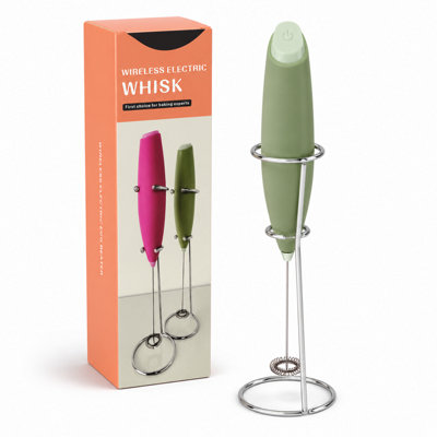 Blucore Unisex Green Wireless Electric Milk Frother & Mini Hand Whisk In Small - Image 2