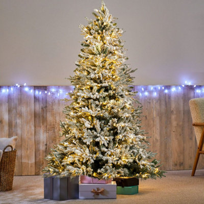 Abrihome Pre-Lit Finland Fir Christmas Tree 7Ft